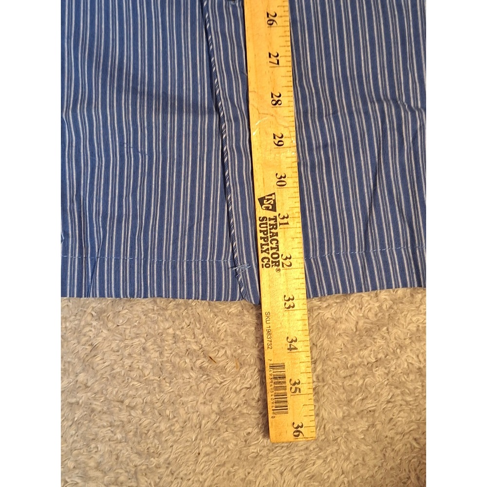 Stafford Essentials Sleepwear Mens Blue Striped Pajama Top Classic Fit Medium - Picture 7 of 9